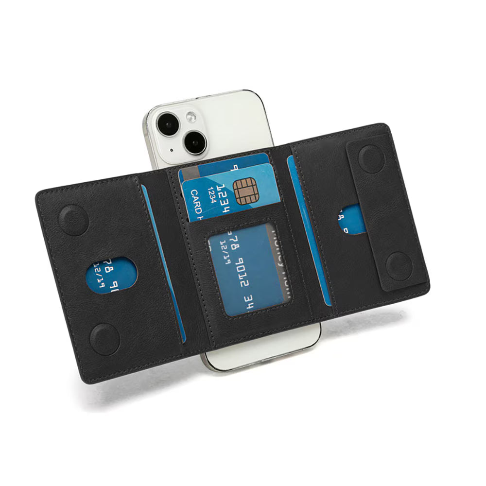 Trifold Leather Card holder with Magsafe and Stand